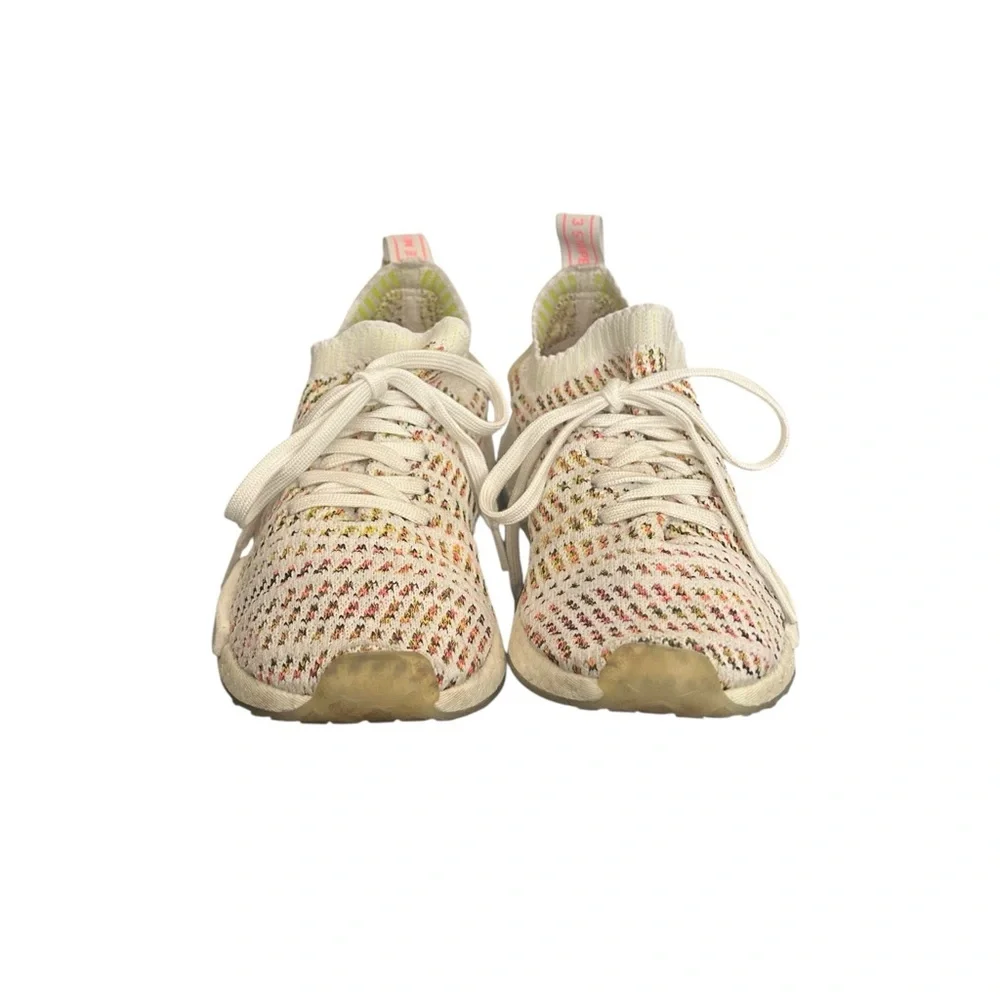 Adidas Women’s NMD R1 Primeknit B43838 White Multicolor Sneakers Size 8 - Picture 4 of 13
